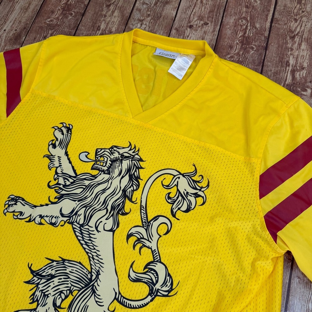 Game of Thrones House Lannister Jersey Mens XXL 2XL Yellow Lion Sigil Mesh
